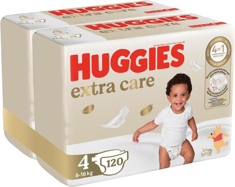 Huggies Extra Care Baby Nappies with Disney Design Size 4 Count 120 - Image 2